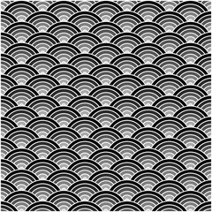 Modern geometric pattern with black and white semicircles