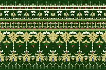 Green yellow abstraact geometric traditional ethnic pattern.