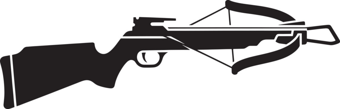 Black and white sketched of a crossbow with a rifle like handle and