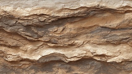 Fototapeta premium Textured rock layers with tan and brown colors