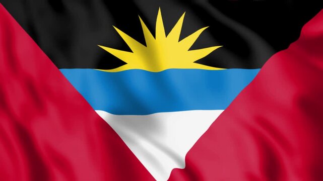 antigua and barbuda waving flag seamless loop animation footage