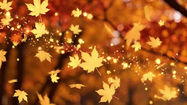 Maple Sunday Minimal Background Floating Warm Light Particles