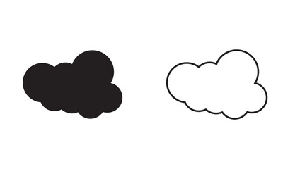 Obraz premium Cloud icons on white background. Minimal illustration of soft white clouds floating on a white sky background, ideal for weather concepts, UI design, and playful visual themes. 