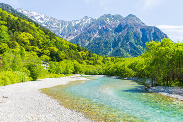 日本の風景・初夏　長野　新緑の上高地