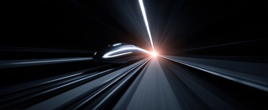 futuristic hyperloop pod racing through a sleek vacuum tunnel for advanced transportation