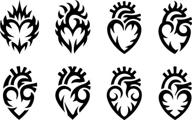 Obraz premium Bold Tribal Tattoo Design Black Ink Vector Illustration for T-Shirt and Stencil Art