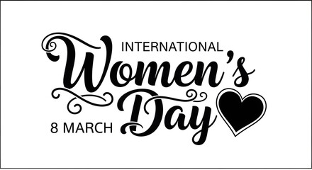 Obraz premium International women's day logo with heart and date