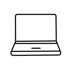 Black Outline Laptop Icon Minimal Technology Illustration