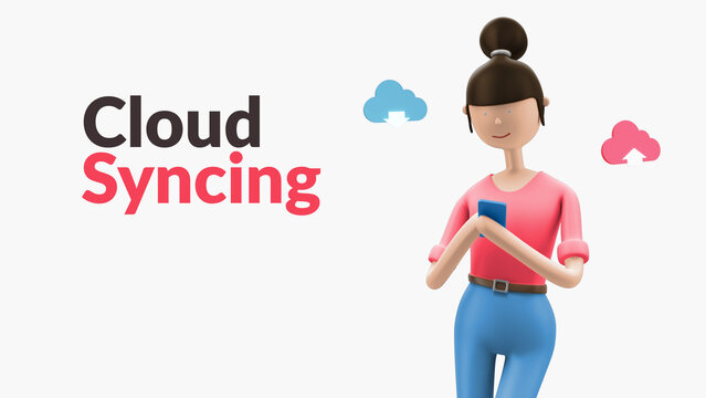 Explainer Girl Messaging With Bubbles Close Up -Using Smartphone and Website for Social Media, Apps and Online Communication