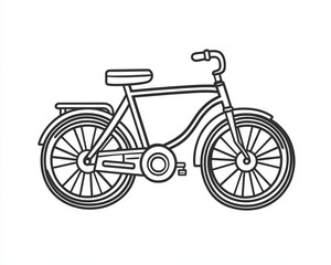 Fototapeta premium Minimalist Bicycle Line Art with Pedals - Elegant Vector Design for Creative Projects and Prints
