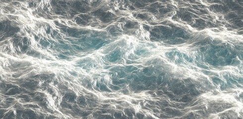 Obraz premium Close-up of turbulent ocean waves with white foam and deep blue water