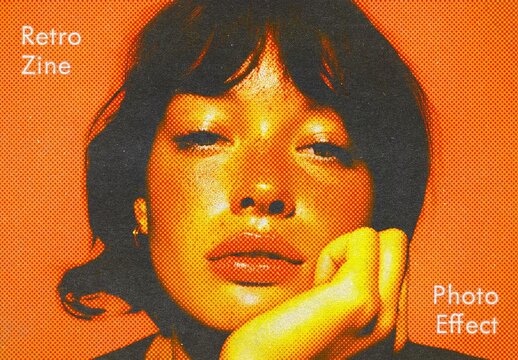 Retro Zine Halftone Effect Mockup