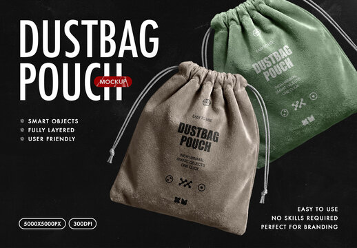 Plush Dustbag Pouch Mockup