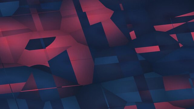 Abstract Geometric Shapes Shifting in Red and Blue Hues Animation