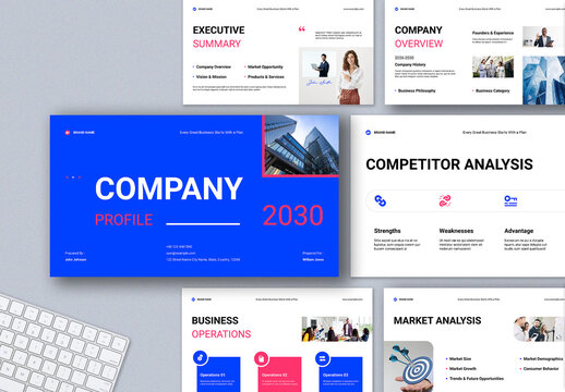 Company Profile Presentation Template Layout