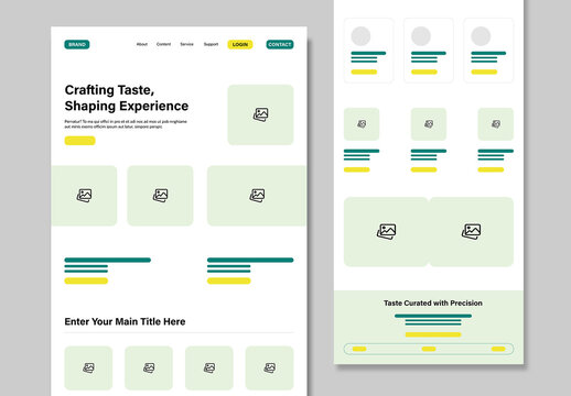 Food Flavours Wireframe Template Layout