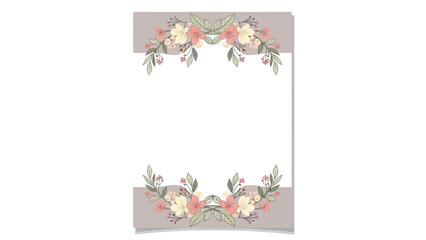 Obraz premium Floral Design Template with Gray Background and White Space for Customization