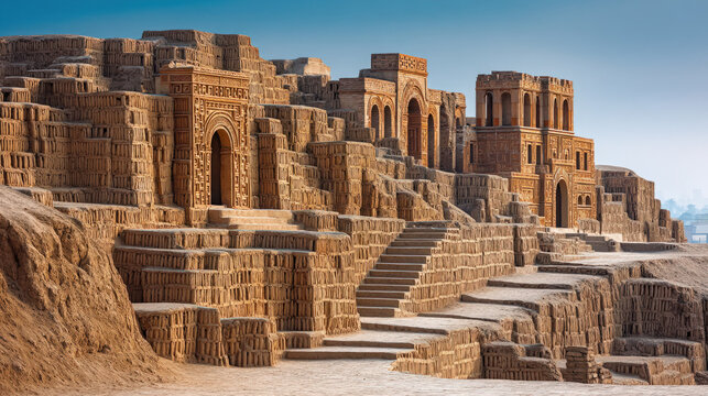 Temple of the Moon at the Huaca Pucllana site in Peru