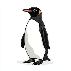 Adorable Cartoon Penguin Vector Illustration Showcasing Wildlife in Antarctica on White Background