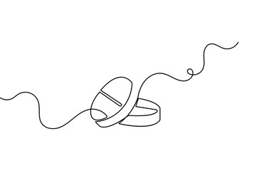 Minimalist capsule pill outline in continuous one line drawing style isolated on white background © Habiza19721