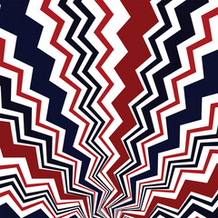 red and blue colour abstract vertical arc sunray zig zag line pattern can be used as background ,textile fabric etc.