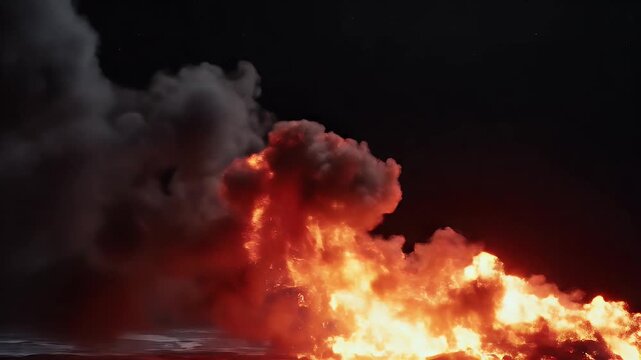 Up Helly Aa abstract background video with flowing fire and smoke inspired light waves