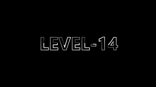 Level 14 Digital Glitch Text Animation Cyberpunk Style Futuristic Gaming Interface H U D desi