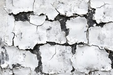 Fototapeta premium Distressed White Plaster Wall Surface with Texture of Broken White, Grunge, and Vintage Charm