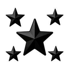 Obraz premium 3D Black Star Icons Set.