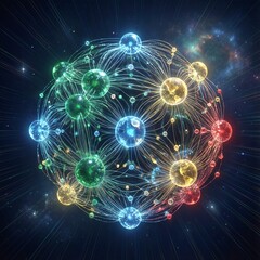 Obraz premium Global Quantum Data Network