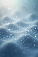 Ethereal sparkling snow texture with soft blue hues and falling light particles