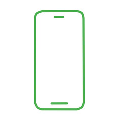 Green Smartphone Screen Outline Vector Icon Isolated