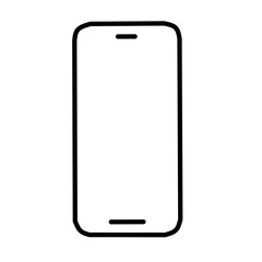 Minimal Black Smartphone Frame Outline Vector Icon