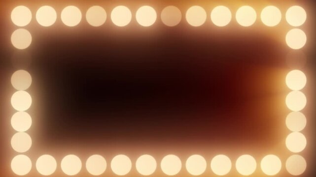 Vintage glowing light bulb frame on a warm background