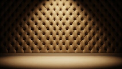 Fototapeta premium Quilted wall; soft spot-lit texture; elegant & warm