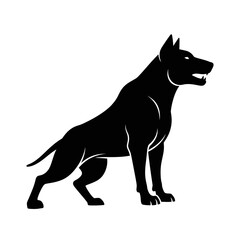 Obraz premium Silhouette of a Powerful Dog in a Standing Pose.