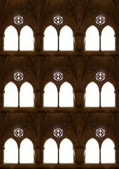 On the streets in Catalonia, public places. Elements of architectural decorations of buildings, doorways and arches, plaster moldings and patterns.  © Kozlik_mozlik