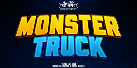 Monster editable text effect, customizable truck and muscle 3d font style © LetsSmile