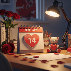 Calendar images, valentine day card
