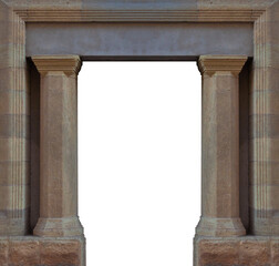 On the streets in Catalonia, public places. Elements of architectural decorations of buildings, doorways and arches, plaster moldings and patterns.  © Kozlik_mozlik