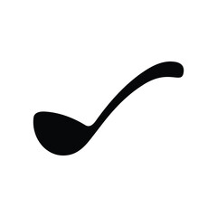 Soup ladle silhouette icon vector flat design.