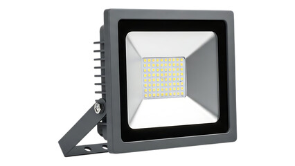 Fototapeta premium Modern led floodlight with sleek gray casing and adjustable bracket for precise directional lighting