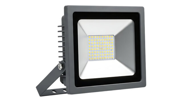 Modern led floodlight with sleek gray casing and adjustable bracket for precise directional lighting