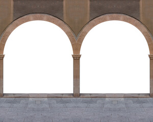 On the streets in Catalonia, public places. Elements of architectural decorations of buildings, doorways and arches. 