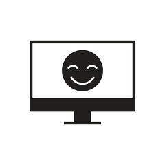 Computer monitor with solid smiling face