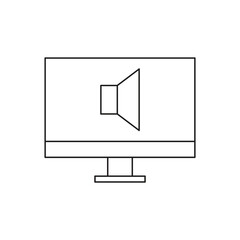 Computer monitor with speaker volume icon