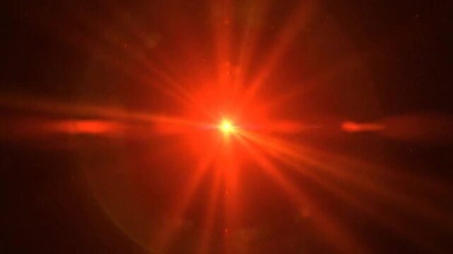 glowing red dot on black background, abstract light