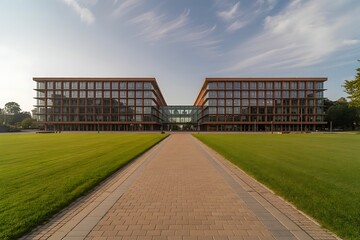 Contemporary Office Buildings with a Connecting Sky Bridge
