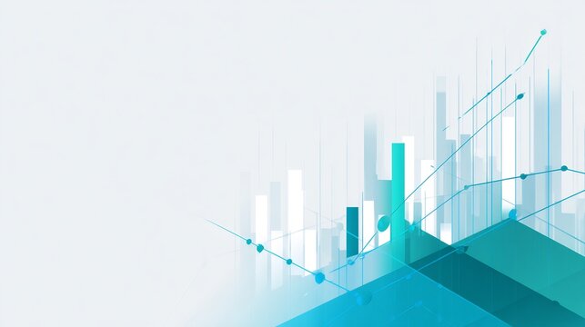 Financial technology theme minimalist abstract economy chart rising data visualization modern business finance background simple shape corporate fintech style