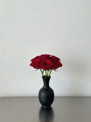 Fototapeta premium Red rose bouquet red rose vase red rose petals red rose stem red rose arrangement red rose floral red rose gift red rose romance red rose valentine